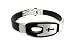 CROSS' Stainless steel and black rubber bangle bracelet (8