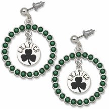 Boston Celtics Spirit Crystal Logo Wreath Earrings