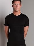 Mens Big and Tall Stretch Cotton Firm Control Shapewear Crew Neck T-Shirt