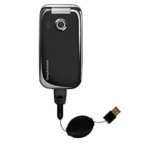 Retractable USB Cable for the Sony Ericsson z750i with Power Hot Sync and Charge capabilities - Gomadic Brand w/ TipExchange Technology