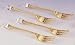 SET OF 4 GOLD PLATED FORKS WITH CRYSTAL