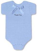 12 Blue Onesie Baby Thank You Cards - Baby Gift or Baby Shower Thank You Notes with Envelopes