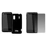EMPIRE Black Silicone Skin Case Cover + Screen Protector for Sprint HTC Kin ....