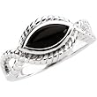 14K White Gold Onyx Ring