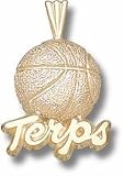 Maryland Terrapins Terps Basketball Pendant - 10KT Gold Jewelry