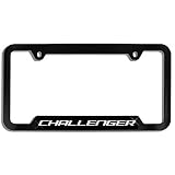 Challenger License Plate Frame, Black Finish Plastic Cutout Bottom Dodge by Gregs Automotive LLC