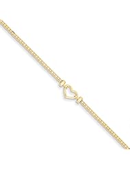 14k Polished Open-heart Anklet, Best Quality Free Gift Box Satisfaction Guaranteed