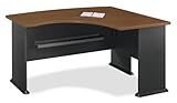 Right L-Bow Desk - Series A Hansen Cherry Collection - Bush Office Furnitur ....