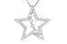1/2 Carat Diamond Journey Star Pendant 14K White Gold w/Chain