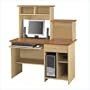 Bestar Active Home Office Wood Computer Desk with Hutch in Copper Cherry