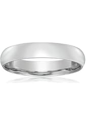 Men's Platinum Traditional Plain Wedding Band with Luxury High Polish (4 mm)
