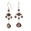 14k Gold & Smoky Quartz Chandelier Earrings