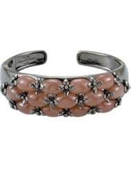 Jewelplus Genuine Chocolate Chalcedony Hinged Cuff Bracelet Sterling Silver 12.00X08.00 Mm