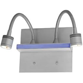 Access LED 2 Light Gooseneck Wall Lamp Brushed Steel by Access