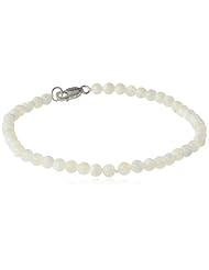 Sterling Silver 4mm White Mother-of-Pearl Bracelet, 7.5"