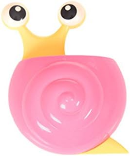 Celestte Creative Snail Sucker Toothbrush holder, Wall-mounted Bathroom Accessory (Pink)