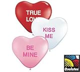 (12) Candy Hearts 11" Latex Balloons