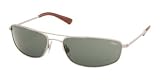Polo Ralph Lauren - POLO RALPH LAUREN PH 3028Q 9053/71 BRUSHED SILVER/GRAY-GREEN AVIATOR SUNGLASSES