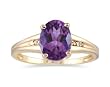 1.20ct Oval Cut Amethyst & Diamond Ring in Yellow Gold