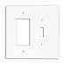 Leviton 88605 2-Gang 1-Toggle Decora/GFCI Device Combination Wallplate, Oversized, Thermoset, Device Mount, White