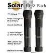 Hybrid Solar Powered Flashlight with Emergency Battery Backup - Black (2 pack)