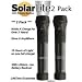 Hybrid Solar Powered Flashlight with Emergency Battery Backup - Black (2 pack)