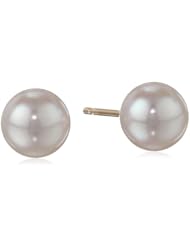 14k Yellow Gold 6-6.5mm AAA Akoya Cultured Pearl Earrings