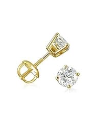 1 cttw 14k Yellow Gold Diamond Mens Round Studs (Real Diamonds: 1 cttw)