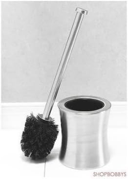 Bath Bliss Stainless Hourglass Shaped Toilet Brush Holder | Smooth matte finish
