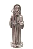Blessed by Pope Benedetto XVI Padre Pio / St Benedict Pewter Statue, St Benedict