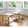 Lounge Chair & Footstool in Cream, Bentwood DELUXE&hellip 