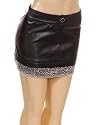 Juniors / Missy Poly Vinyl Button Front Mini Skirt (Available in Black or Ivory)