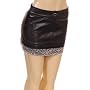 Juniors / Missy Poly Vinyl Button Front Mini Skirt (Available in Black or Ivory)