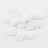 uxcell　プラスチックギア　電気ギア　20個入り　ホワイト　プラスチック　15x1.5mm