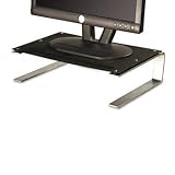 Allsop 29248 - Redmond Monitor Stand, 14 5/8 x 11 x 4 1/4, Black/Gray/Silver-ASP29248