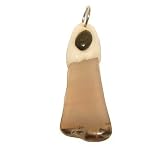 Chalcedony Pendant 02 Sculpted White Clay Stone Crystal Healing Black 2.5