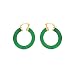 14K Yellow Gold 5 x 30 MM Jade Hoop Earrings