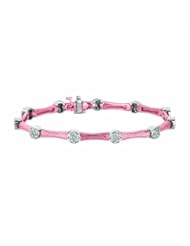 0.83 Carat Diamond Cluster Textured Bangle Bracelet 14K Pink Gold