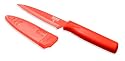 Kuhn Rikon 4-Inch Nonstick Colori Serrated Paring Knife, Red