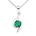 Emerald Necklace, 9ct White Gold, Created Emerald Pendant, 0.06 carat Diamond Weight, 45cm Chain, by Miore, UNI004PW