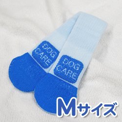 ケアソックス/M/ブルー　2本入り　【くつした くつ下 犬用靴下 サポーター 介護】