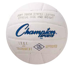 CHAMPION Deluxe Synthetic Leather Volleyballs VB5 WHITE OFFICIAL SIZE/WT