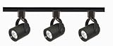 IMAGE OF Nuvo Lighting TK349 3-Light Line Voltage 50-Watt MR16 GU10 Base, Round Back Track Light Kit, Black