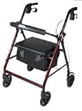Aluminum Rollator, Padded Seat, 6 inch Casters - Black