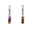 Earrings - E214 - Antique Gold 3 Bead ~ Vitral Siam