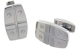 Matrix Brushed Titanium Cufflinks