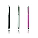 3本セット スマートフォン/iPhone/iPad/Galaxy Tabなど各種対応 タッチペン(ブラック、シルバー、ローズ)