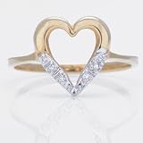 Ladies Diamond Heart Ring in 10k Gold