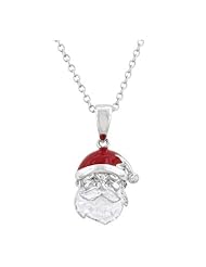 Enamel Santa Claus Pendant Necklace