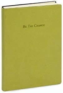 Green Embossed "Be The Change" Leather Journal - Lined